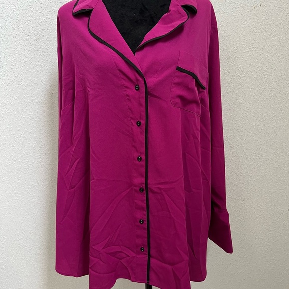 Lane Bryant Tops - Lane Bryant Long Sleeve Notched Collar Shirt